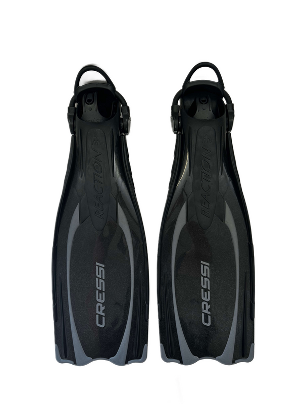 Cressi Reaction Open Heel Fins with Bungee Straps "S-M"