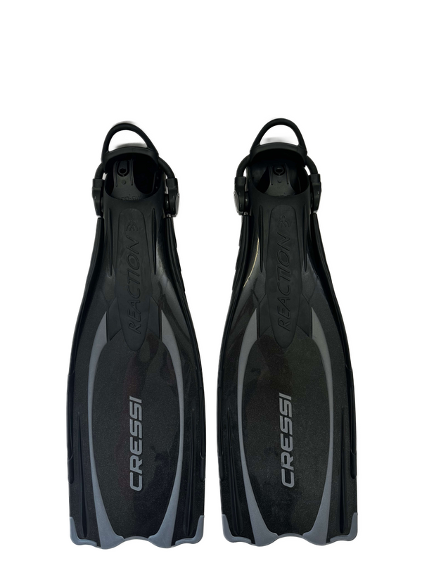 Cressi Reaction Open Heel Fins with Bungee Straps "S-M"