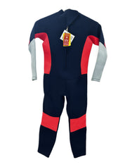 Kids Wetsuit with red and gray accents on a white background