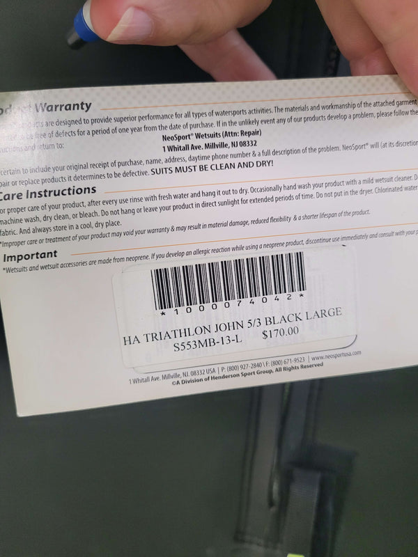 NeoSport 5/3mm NRG Series Men's Triathlon Wetsuit "L"