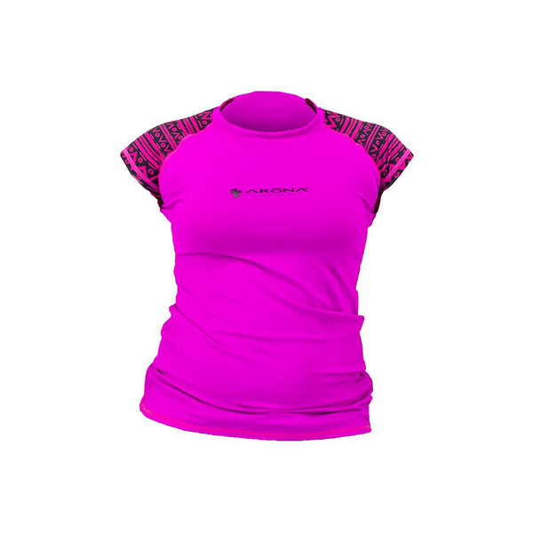 Akona Women's Short Sleeve Sun Shirt Magenta Or Tiffany