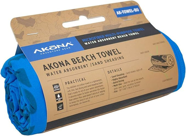 AKONA Micro Fiber Beach and Boat Towel Blue