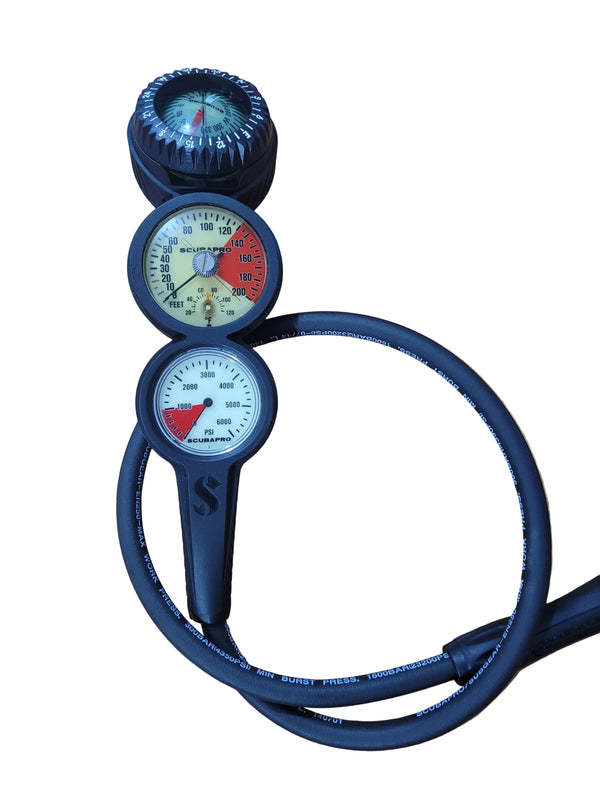 ScubaPro 3 Gauge In Line Dive Console