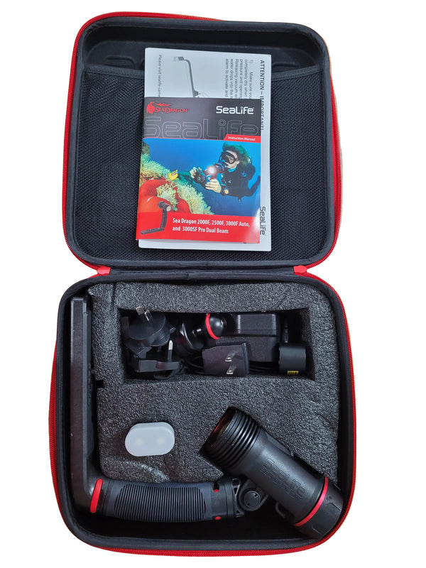Sealife Sea Dragon 3000 Photo/ Video Light, Tray, Accys