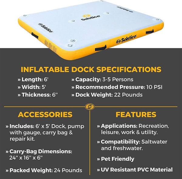 Solstice Inflatable Dock - 6x5