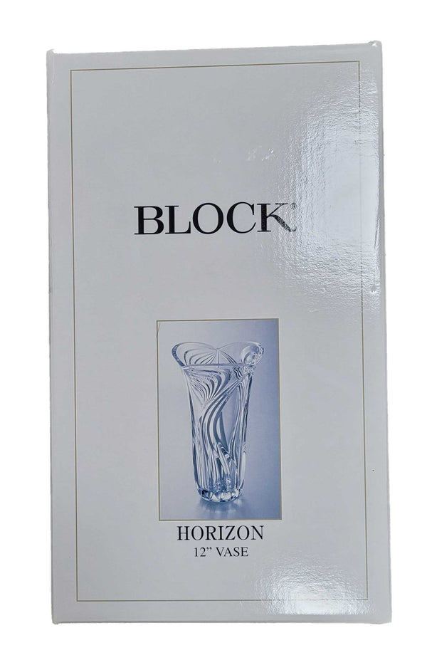 Block Horizon 12"Crystal Vase, Swirl Design - Eastern Sports