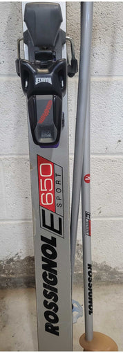 Rossignol E650 Sport Ski's, Marker Bindings, Poles, Ski Tote and Bag - Eastern Sports
