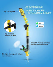 Eastern Watersports Pro Dry Snorkel Set, Anti Fog Panoramic Black/ Yellow