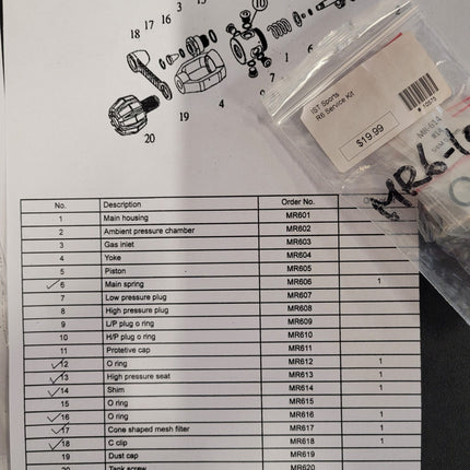 IST Sports Service Kits (Multiple Models) for 1st or 2nd Stage Regulators - Eastern Sports