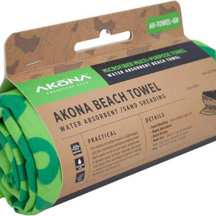 Akona Microfiber Beach and Boat Towel Green