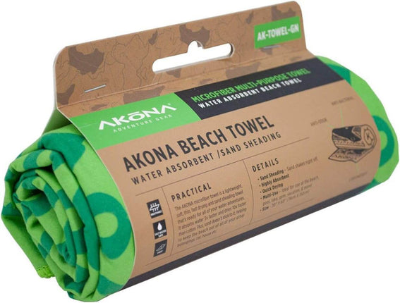 Akona Microfiber Beach and Boat Towel Green