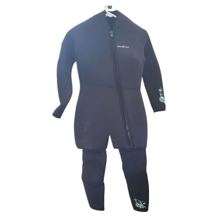  AquaLung 7mm Two Piece Farmer Jane Wetsuit size 9/10