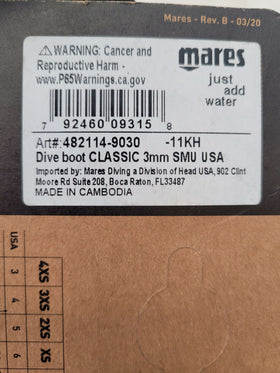 Mares 3mm Classic Dive Boots "9"