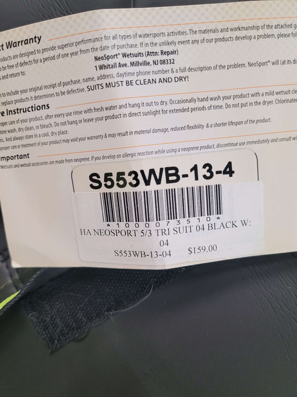 NeoSport NRG Series 5/3mm Triathlon Women's Suit "4"