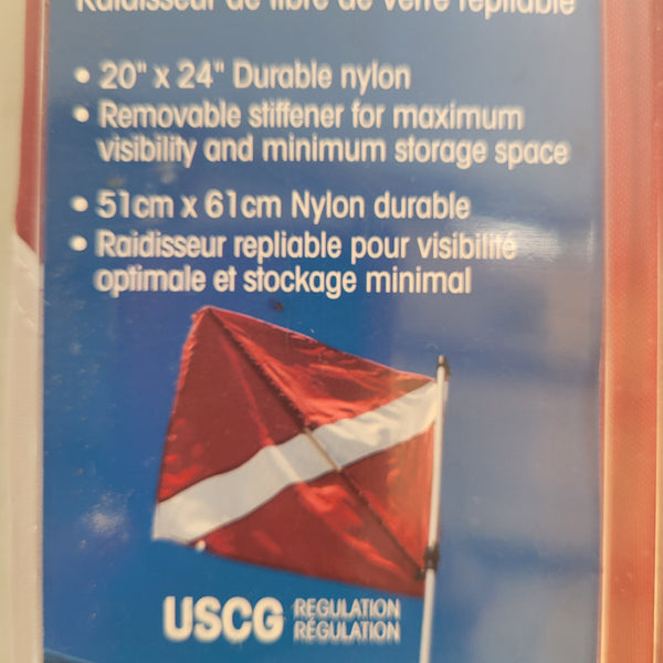 SeaSense Dive Flag with Folding Fiberglass Stiffener