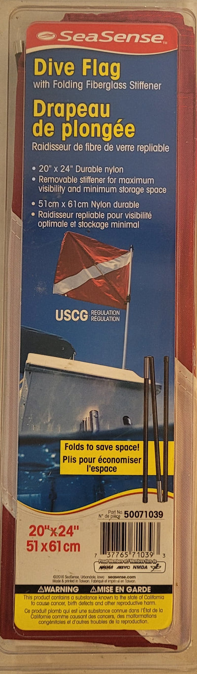 SeaSense Dive Flag with Folding Fiberglass Stiffener