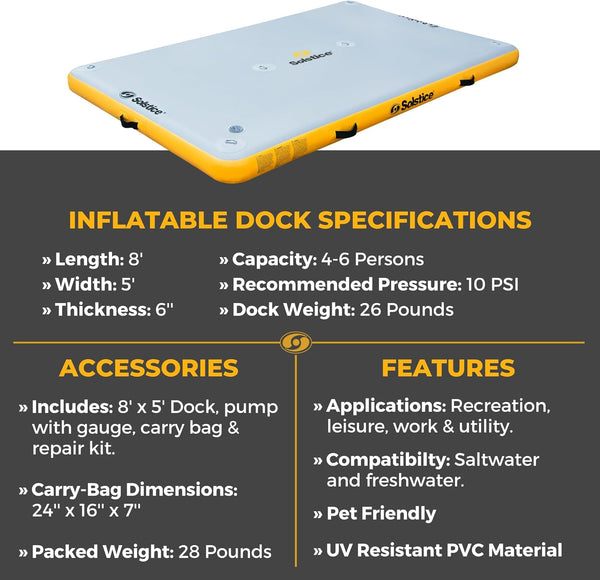 Solstice 8 x 5 Floating Lounge Dock