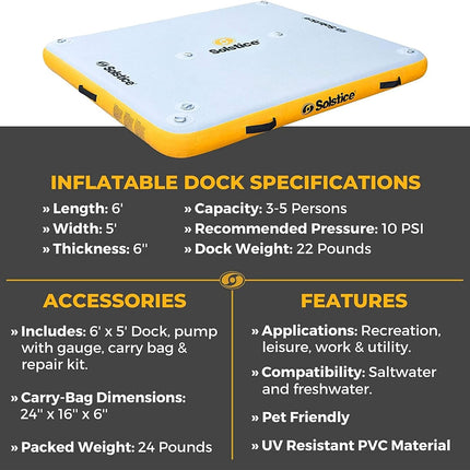 Solstice Inflatable Dock - 6x5