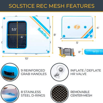 SOLSTICE 10x8 Floating Inflatable Rec Mesh Dock Platform