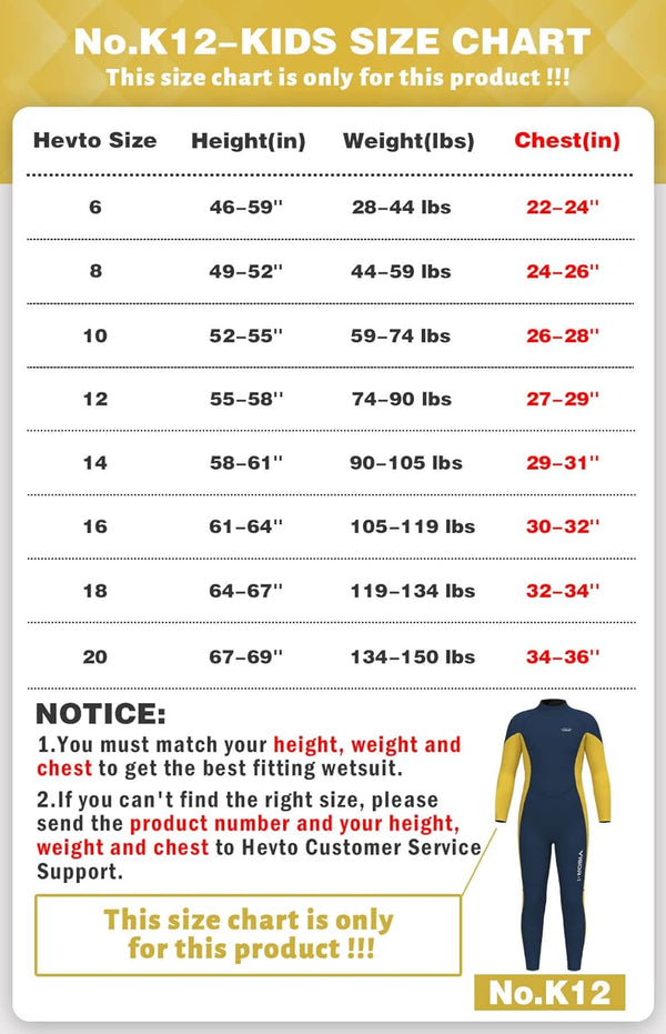 Hevto Youth 3/2mm Shorty Wetsuit "18"