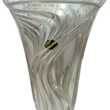 Block Horizon 12" Crystal Vase, Swirl Design