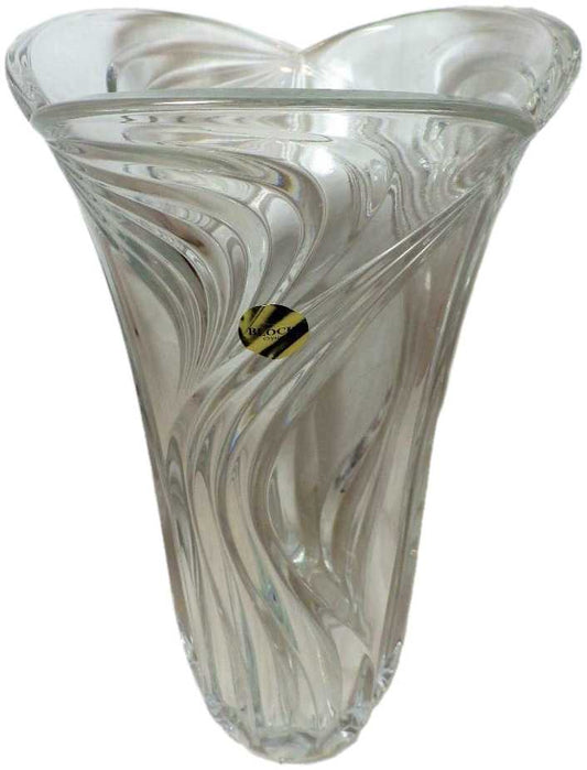 Block Horizon 12" Crystal Vase, Swirl Design