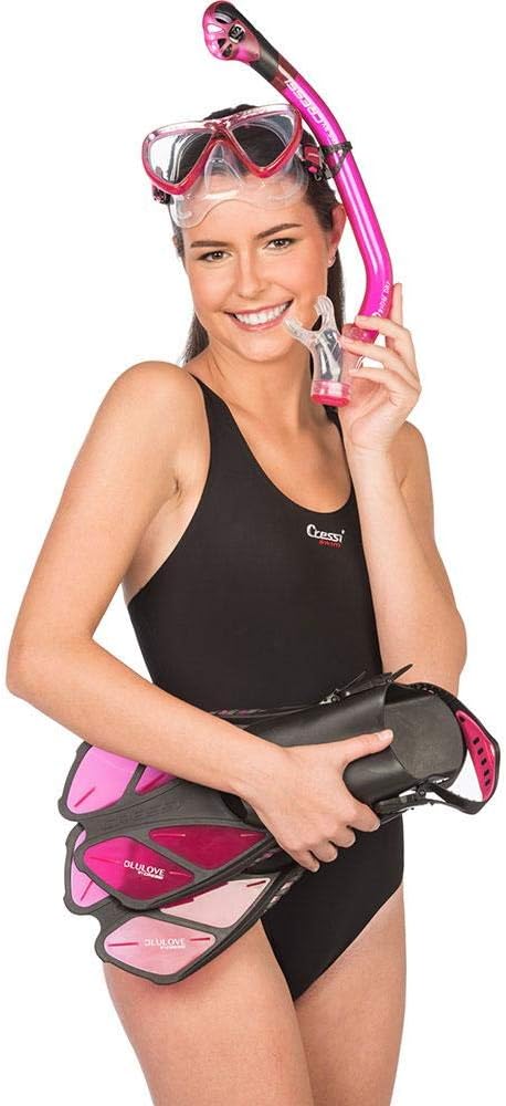 Cressi Bonete Pro Dry Snorkel Set PINK