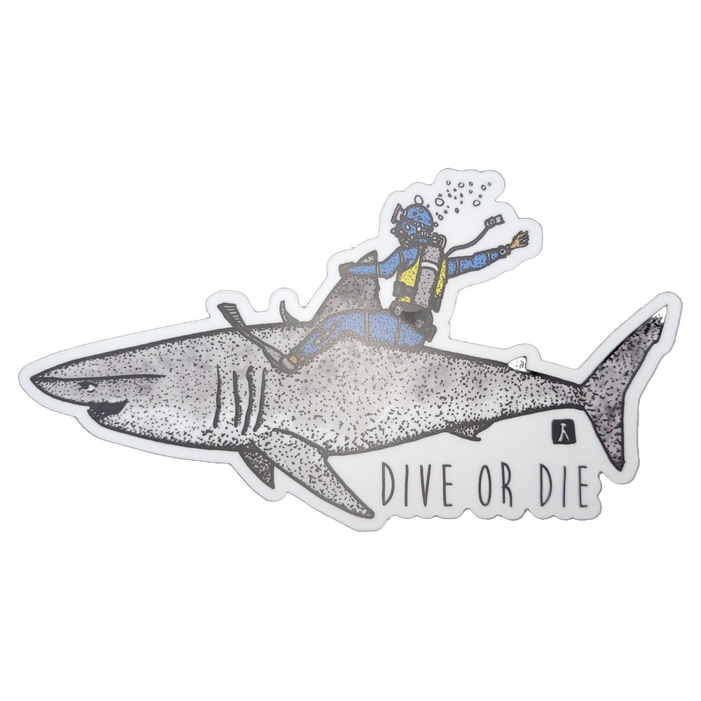 Dive or Die Scuba Shark Sticker