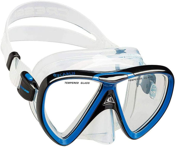 Cressi Ikarus &Orion Blue-Black Snorkel Combo - Eastern Sports