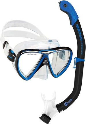 Cressi Ikarus & Orion Blue-Black Snorkel Combo