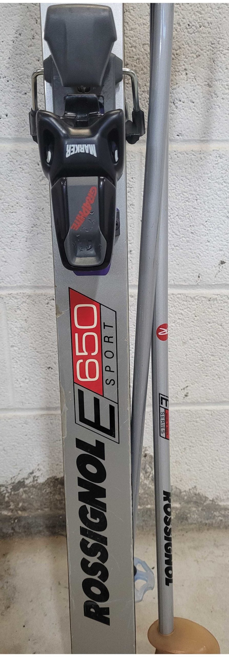 Rossignol E650 Sport Ski's, Marker Bindings, Poles, Ski Tote and Bag