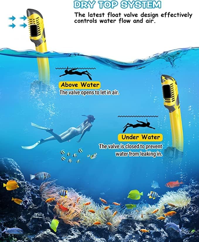 Eastern Watersports Pro Dry Snorkel Set, Anti Fog Panoramic Black/ Yellow